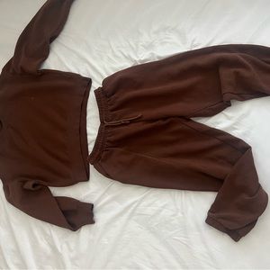Brown ZARA co Ord sweater sweatpants set